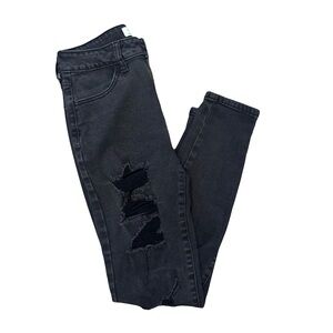 Wax Jean Black Skinny Distressed Jeans